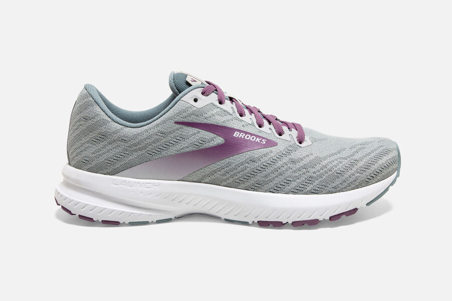 Brooks Launch 7 Road Running Shoes Womens - Grey/Purple - BUSTP-7943